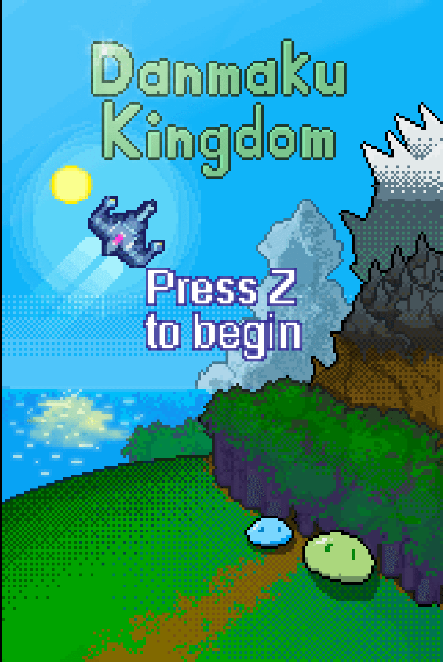 Title screen of Danmaku Kingdom