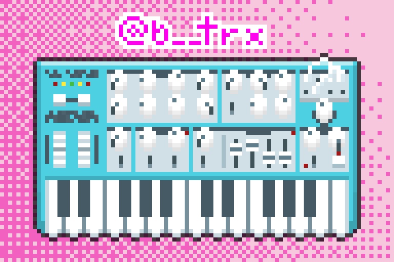 Pixel art of a synthesizer